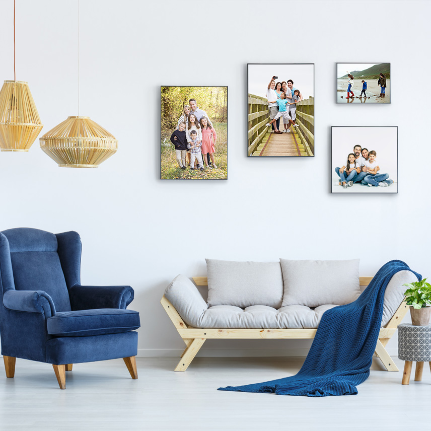 Contemporary artwork displayed in living room